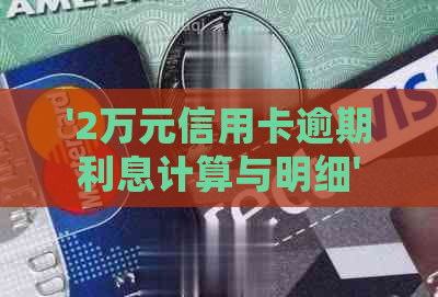 '2万元信用卡逾期利息计算与明细'