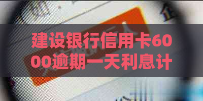 建设银行信用卡6000逾期一天利息计算及逾期1年的后果