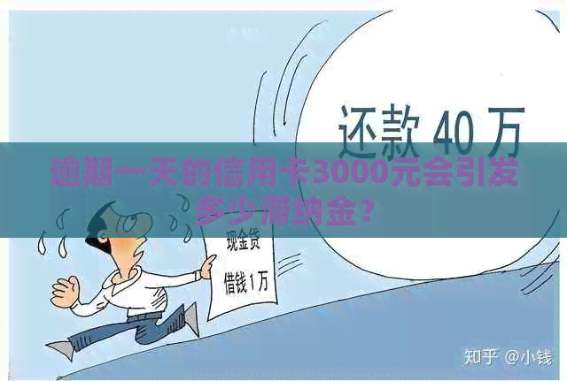 逾期一天的信用卡3000元会引发多少滞纳金？