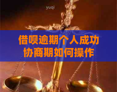 借呗逾期个人成功协商期如何操作