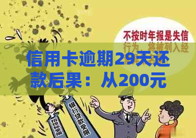 信用卡逾期29天还款后果：从200元、2元逾期到92天的处理方式