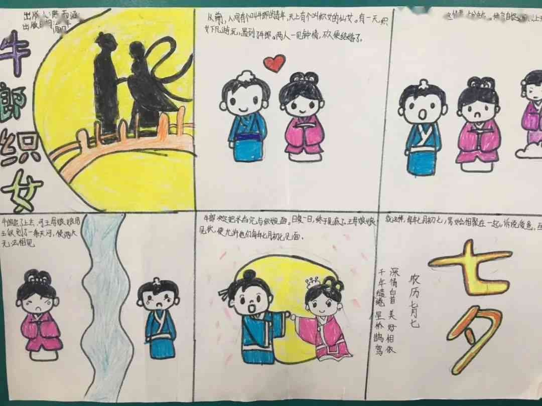 连环画怎么弄：牛郎织女、猎人海力布，制作成一本书，好看又简单的方法