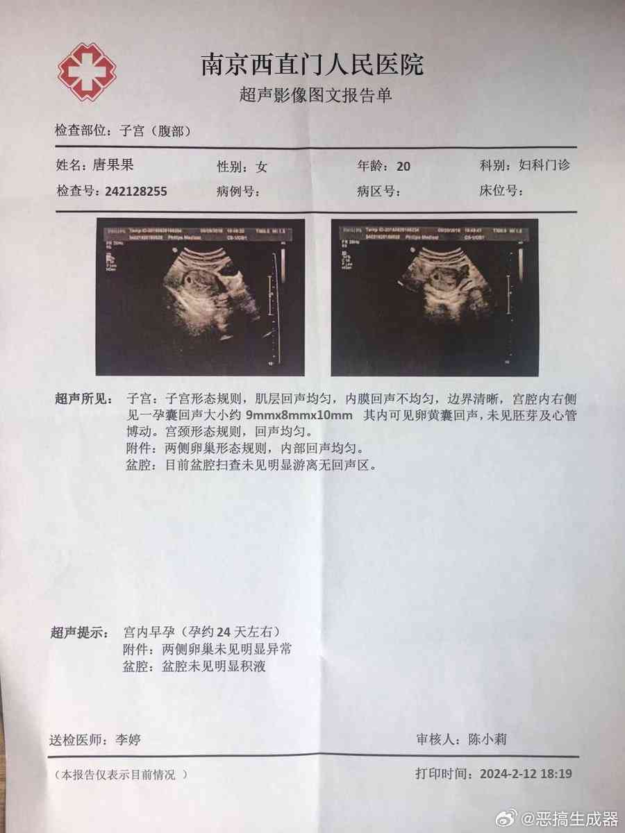 在线专业怀孕报告单生成器——超单报告一键制作，生成高清图片报告