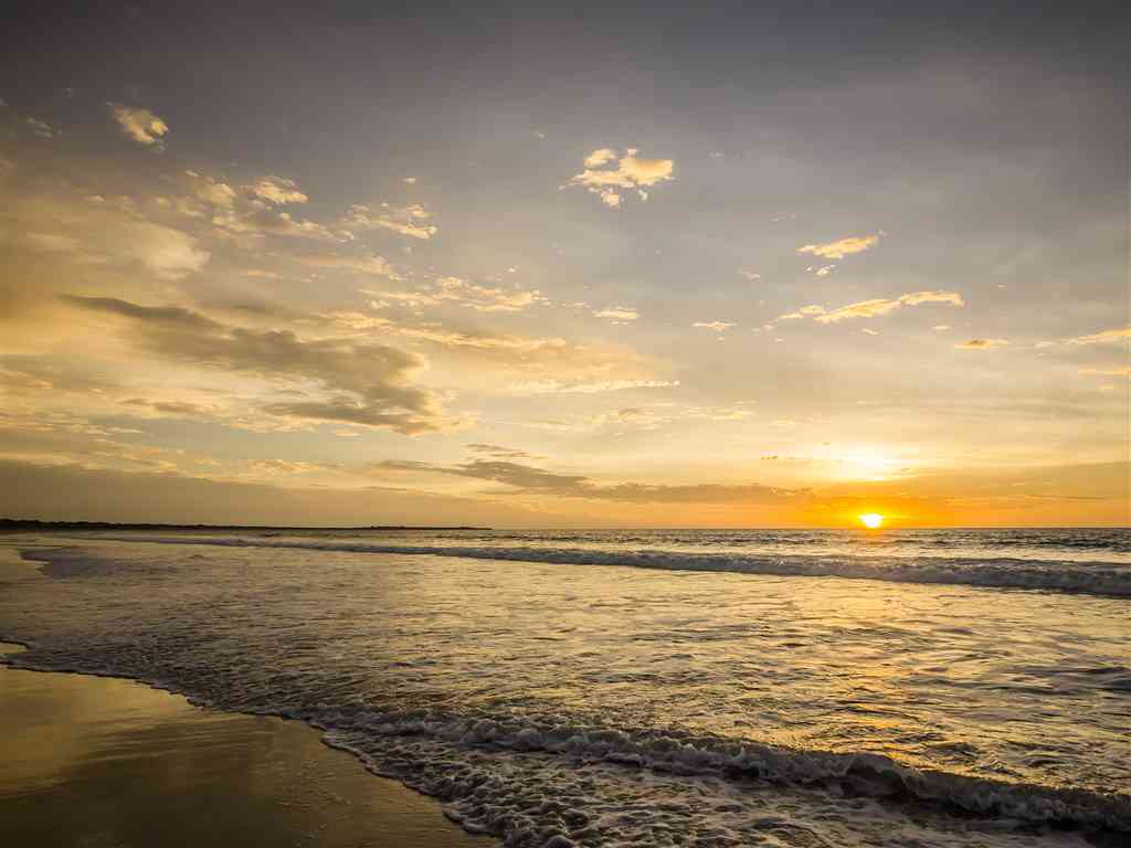 夕阳海边素材：高清风景原图