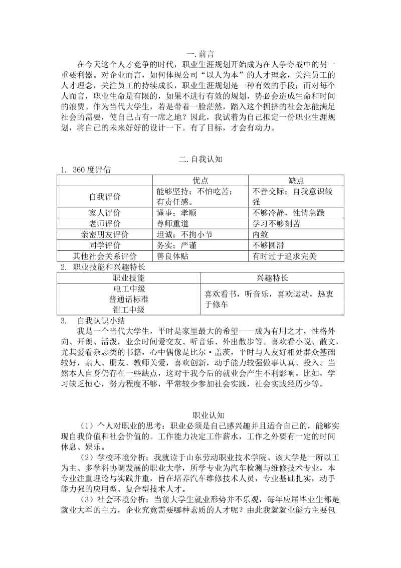 精选职业生涯规划模板：专业职业规划作业指导