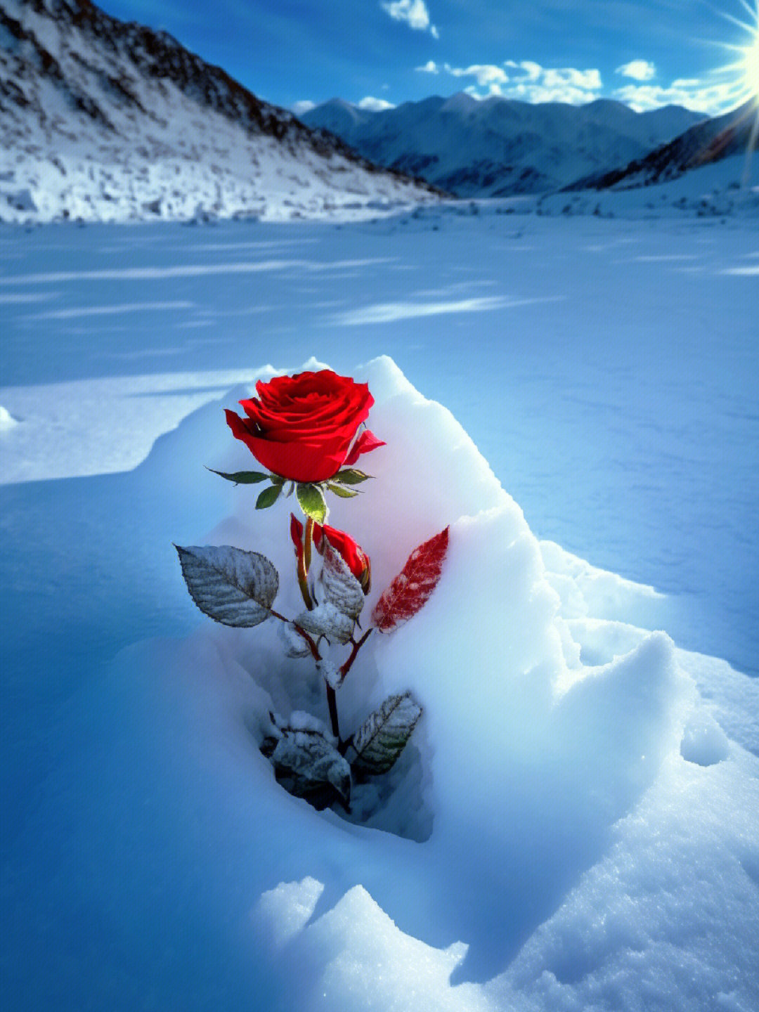 雪地玫瑰绘画素材 站酷官方免费图片