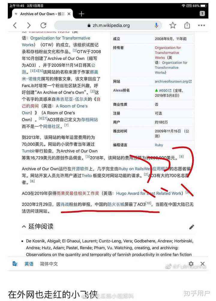 文章怎么看：AO3、晋江文学城、老福特被屏蔽或删除文章的识别方法