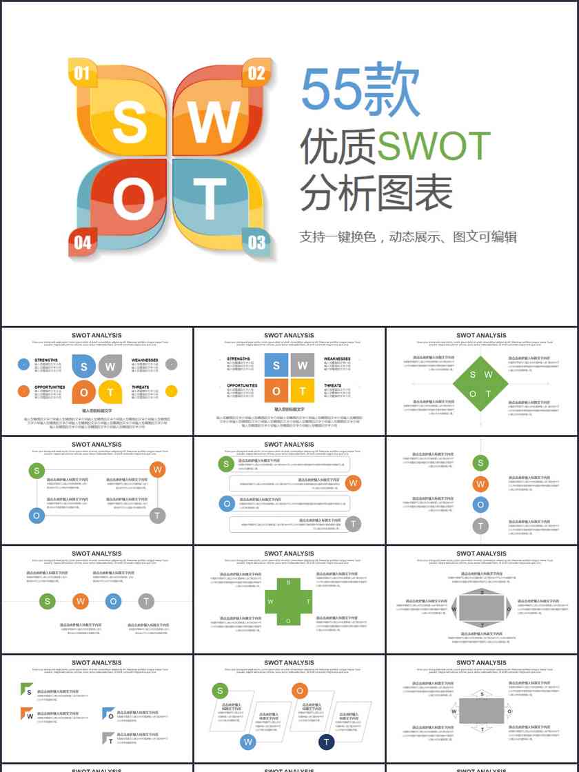 全方位解决方案：SWOT分析报告PPT模板与实战案例分析