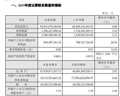 2019年度综合业绩回顾与展望报告