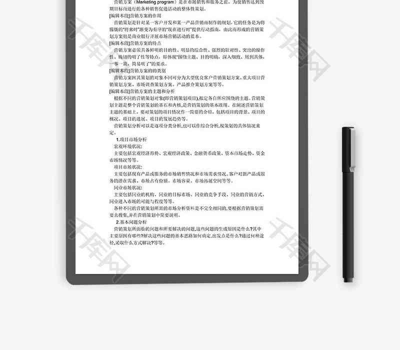 专业营销策划方案Word模板